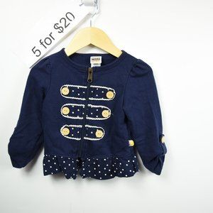 Navy blue zip up top 3T